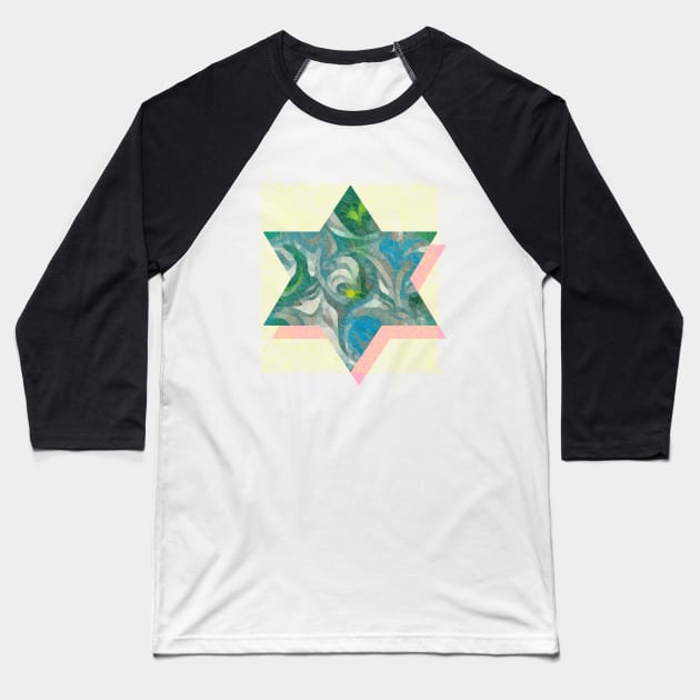 Fractured Star 1 Baseball T-Shirt by MarbleCloud